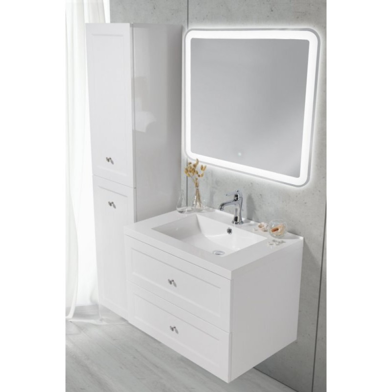 Тумба под раковину BelBagno Dublin DUBLIN-850-2C-SO-BL, 85 х 52 х 52 см, Bianco Lucido - белый