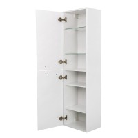 Шкаф-пенал BelBagno DUE-1500-2A-SC-BL-P, 40 см, подвесной, Bianco Lucido