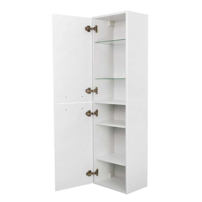 Шкаф-пенал BelBagno DUE-1500-2A-SC-BL-P, 40 см, подвесной, Bianco Lucido