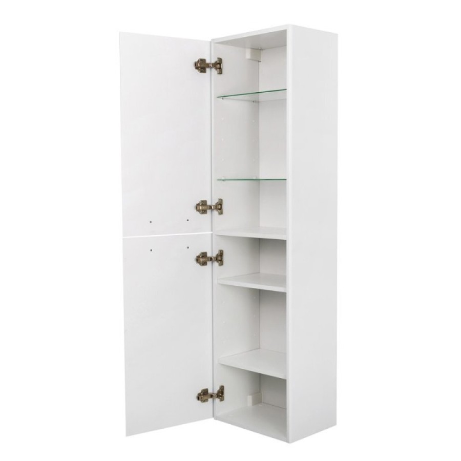 Шкаф-пенал BelBagno DUE-1500-2A-SC-BL-P, 40 см, подвесной, Bianco Lucido