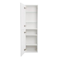 Шкаф-пенал BelBagno DUE-1500-2A-SC-BM-P, 40 см, подвесной, белый металлик