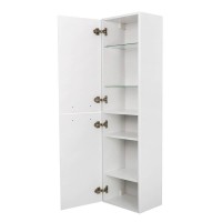 Шкаф-пенал BelBagno DUE-1500-2A-SC-BM-P, 40 см, подвесной, белый металлик