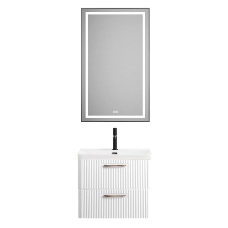 Тумба под раковину BelBagno Due-500-2C-SO-BL-P, 50 см, подвесная, Bianco Lucido