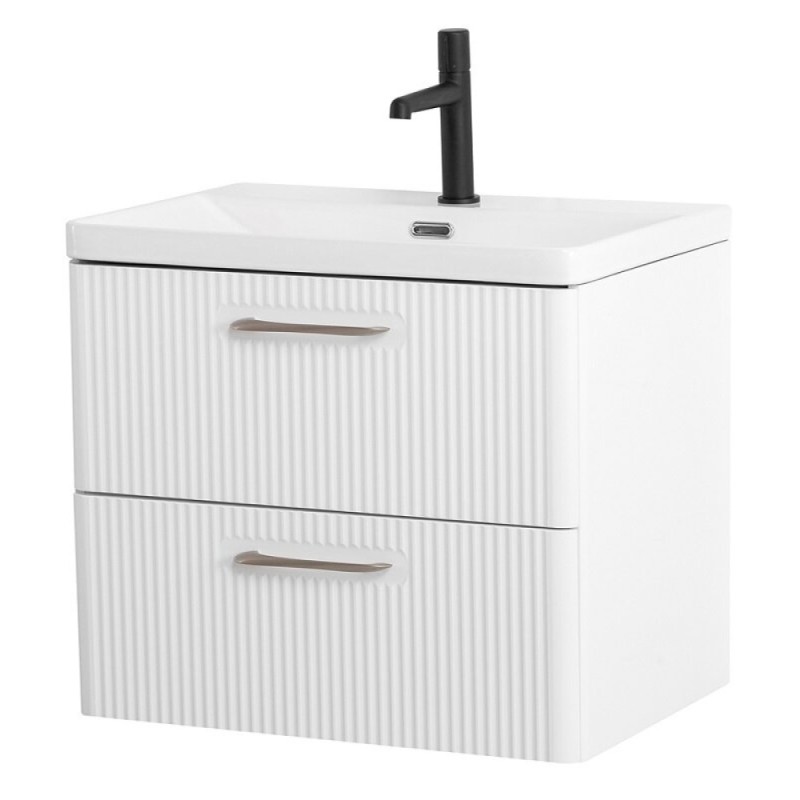 Тумба под раковину BelBagno Due-500-2C-SO-BL-P, 50 см, подвесная, Bianco Lucido