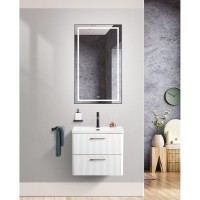 Тумба под раковину BelBagno Due-500-2C-SO-BL-P, 50 см, подвесная, Bianco Lucido