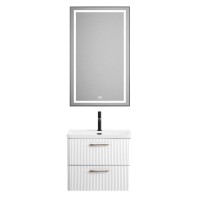 Тумба под раковину BelBagno Due-600-2C-SO-BL-P, 60 см, подвесная, Bianco Lucido