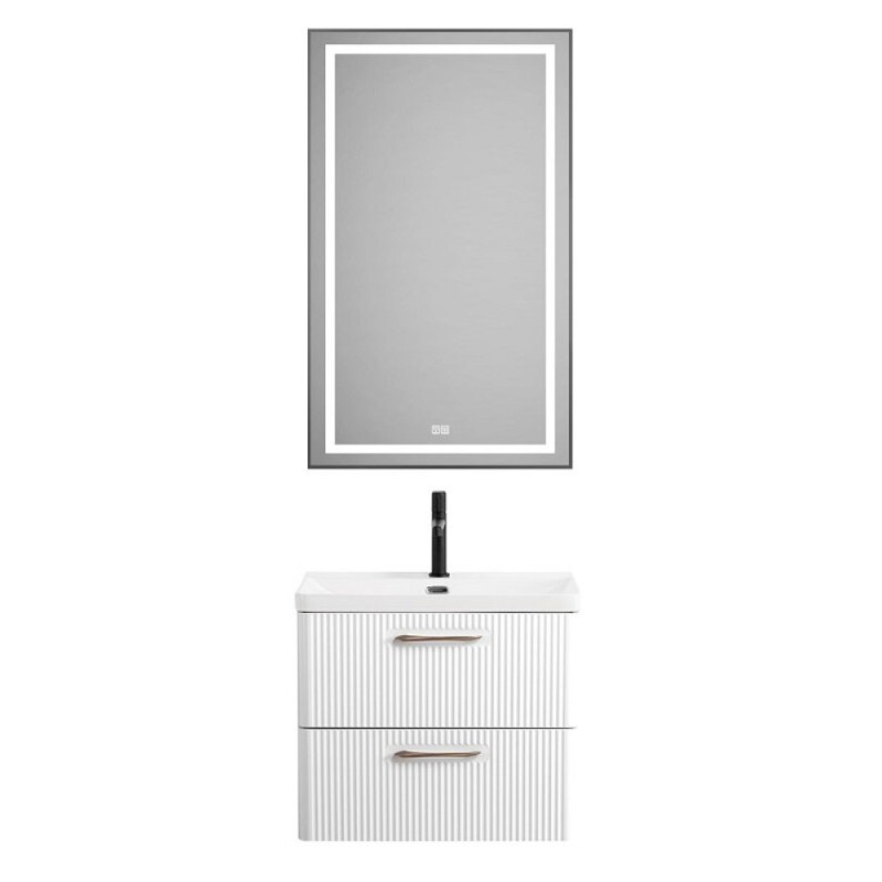 Тумба под раковину BelBagno Due-600-2C-SO-BL-P, 60 см, подвесная, Bianco Lucido