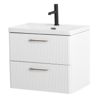 Тумба под раковину BelBagno Due-600-2C-SO-BL-P, 60 см, подвесная, Bianco Lucido