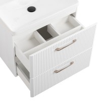 Тумба под раковину BelBagno Due-600-2C-SO-BL-P, 60 см, подвесная, Bianco Lucido