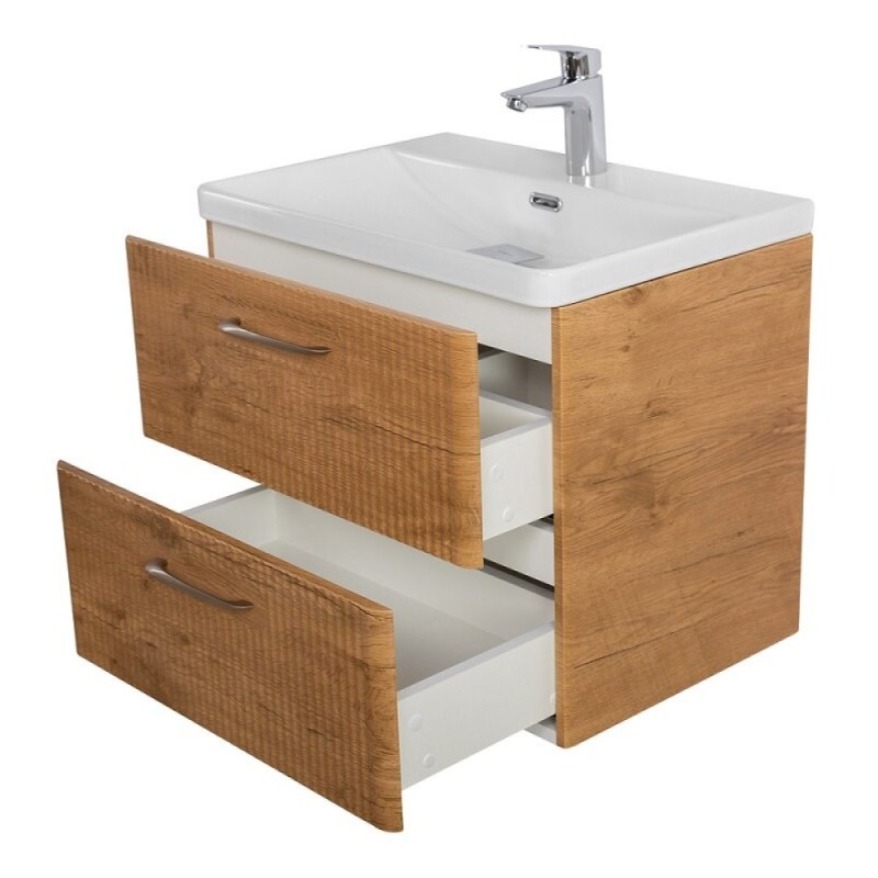 Тумба под раковину BelBagno Due-600-2C-SO-RN-P, 60 см, подвесная, Rovere Nature