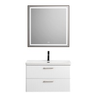 Тумба под раковину BelBagno Due-800-2C-SO-BL-P, 80 см, подвесная, Bianco Lucido