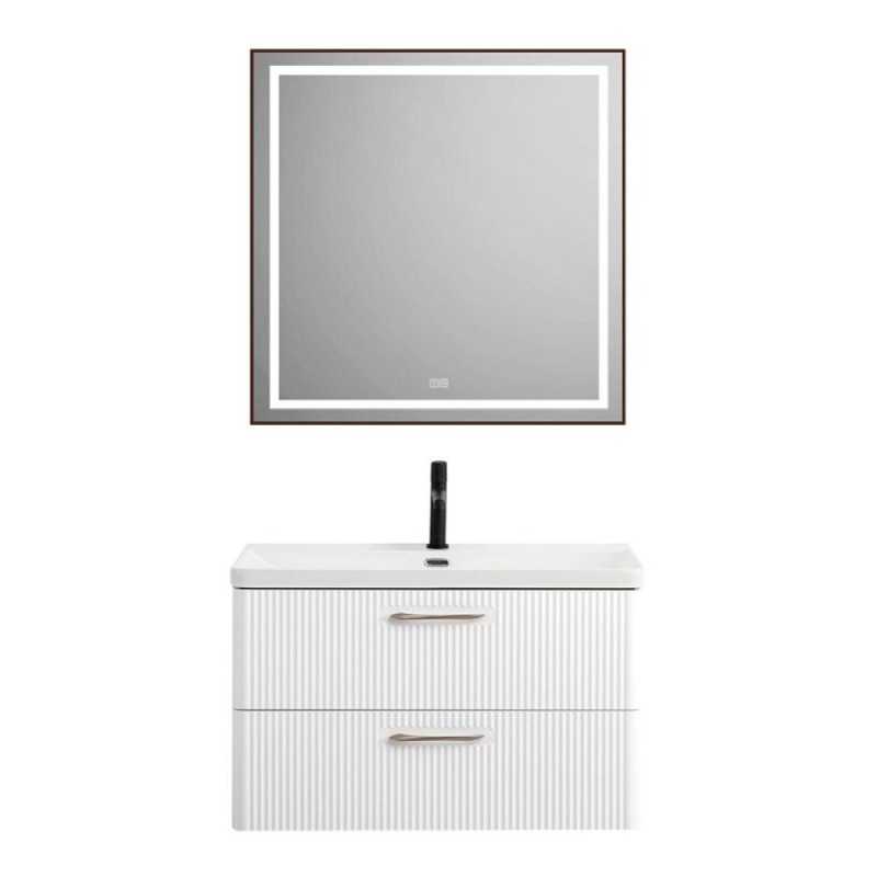 Тумба под раковину BelBagno Due-800-2C-SO-BL-P, 80 см, подвесная, Bianco Lucido