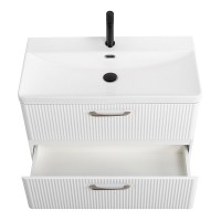 Тумба под раковину BelBagno Due-800-2C-SO-BL-P, 80 см, подвесная, Bianco Lucido