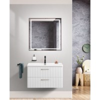 Тумба под раковину BelBagno Due-800-2C-SO-BM-P, 80 см, подвесная, белый металлик