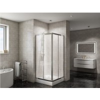 Душевой уголок BelBagno Due, 80 х 80 см, квадратный, стекло прозрачное, профиль хром, DUE-A-2-80-C-Cr