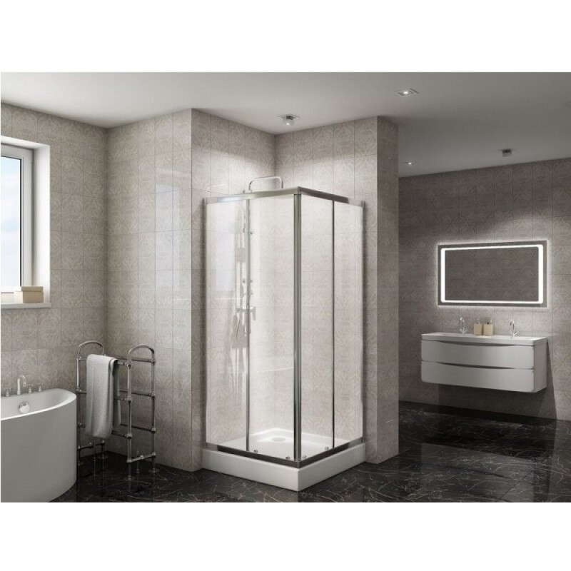 Душевой уголок BelBagno Due, 80 х 80 см, квадратный, стекло прозрачное, профиль хром, DUE-A-2-80-C-Cr