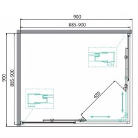 Душевой уголок BelBagno Due, 90 х 90 см, квадратный, стекло прозрачное, профиль хром, DUE-A-2-90-C-Cr