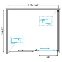 Душевой уголок BelBagno Due, 120 х 80 см, прямоугольный, стекло прозрачное, профиль хром, DUE-AH-1-120/80-C-CR
