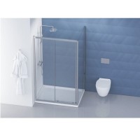 Душевой уголок BelBagno Due, 120 х 80 см, прямоугольный, стекло прозрачное, профиль хром, DUE-AH-1-120/80-C-CR