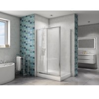 Душевой уголок BelBagno Due 120 х 90 см, прямоугольный, стекло прозрачное, профиль хром, DUE-AH-1-120/90-C-CR