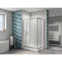 Душевой уголок BelBagno Due, 100 х 80 см, прямоугольный, стекло прозрачное, профиль хром, DUE-AH-2-100/80-C-Cr