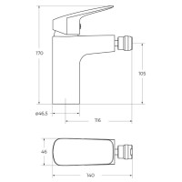 Смеситель для биде BelBagno Due DUE-BD-CRM-W0, цвет хром