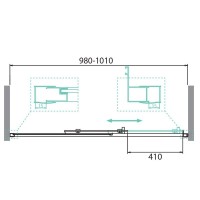 Душевая дверь в нишу BelBagno Due, 100 х 190 см, стекло прозрачное, профиль хром, DUE-BF-1-100-C-Cr