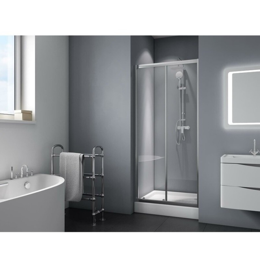 Душевая дверь в нишу BelBagno Due, 100 х 190 см, стекло прозрачное, профиль хром, DUE-BF-1-100-C-Cr