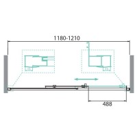 Душевая дверь в нишу BelBagno Due, 120 х 190 см, стекло прозрачное, профиль хром, DUE-BF-1-120-C-Cr