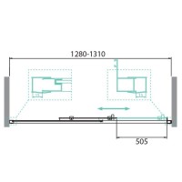 Душевая дверь в нишу BelBagno Due, 130 х 190 см, стекло прозрачное, профиль хром, DUE-BF-1-130-C-Cr