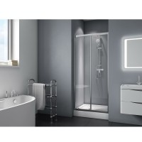 Душевая дверь в нишу BelBagno Due, 130 х 190 см, стекло прозрачное, профиль хром, DUE-BF-1-130-C-Cr