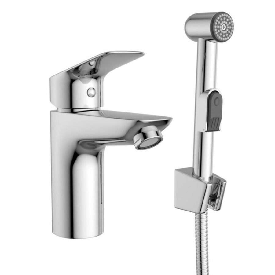 Смеситель для раковины BelBagno Due DUE-LVM/HGN-CRM-W0, с гигиеническим душем, цвет хром