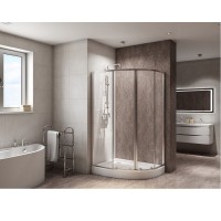 Душевой уголок BelBagno Due, 120 х 80 см, асимметричная, стекло прозрачное, профиль хром, DUE-RH-2-120/80-C-Cr