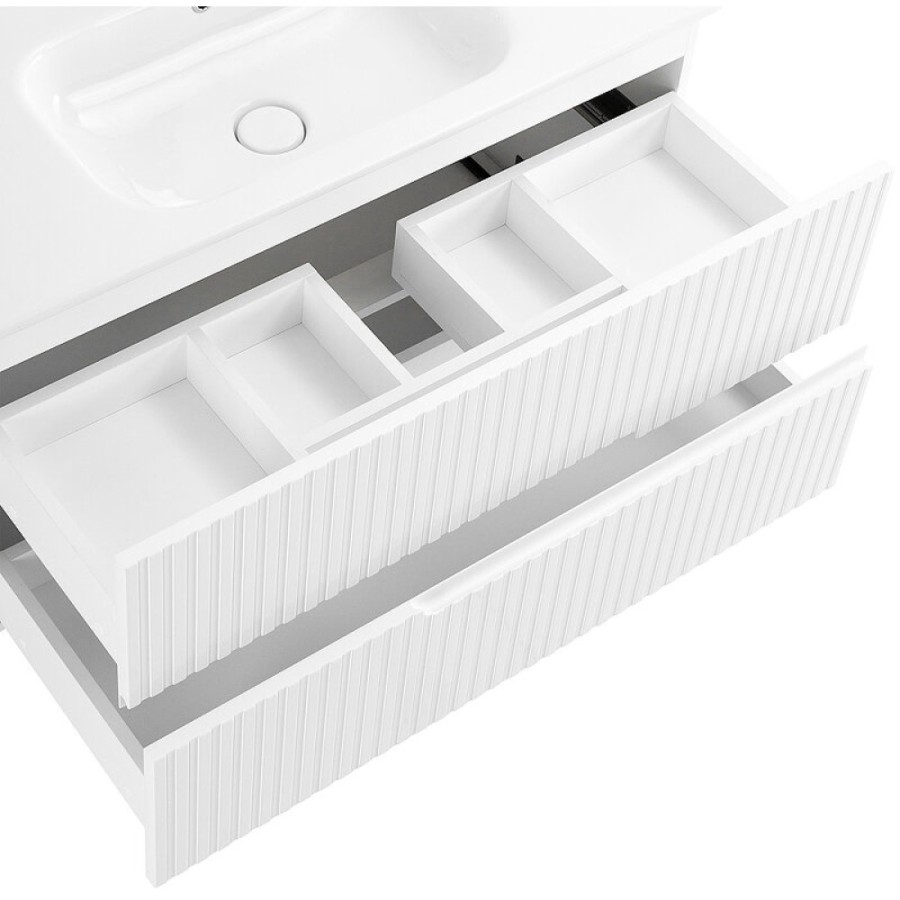 Тумба под раковину Cezares Duet-1000-2C-SO-BL, 100 см, подвесная, белый