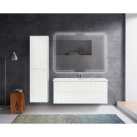 Пенал Cezares Duet-1500-2A-SC-BL, 40 см, подвесной, белый