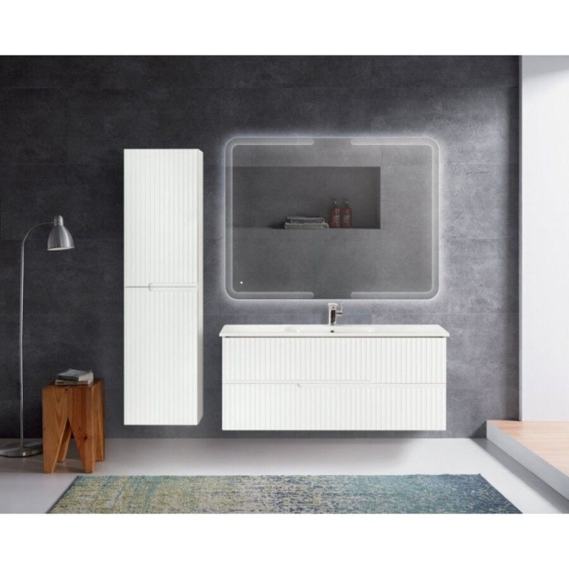Пенал Cezares Duet-1500-2A-SC-BL, 40 см, подвесной, белый