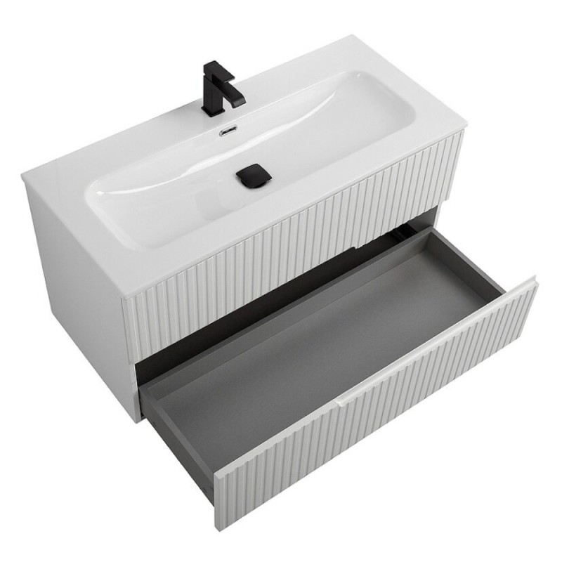 Тумба под раковину Cezares Duet-N-1000-2C-SO-BL, 100 см, подвесная, Bianco Lucido