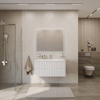 Тумба под раковину Cezares Duet-N-1000-2C-SO-BL, 100 см, подвесная, Bianco Lucido