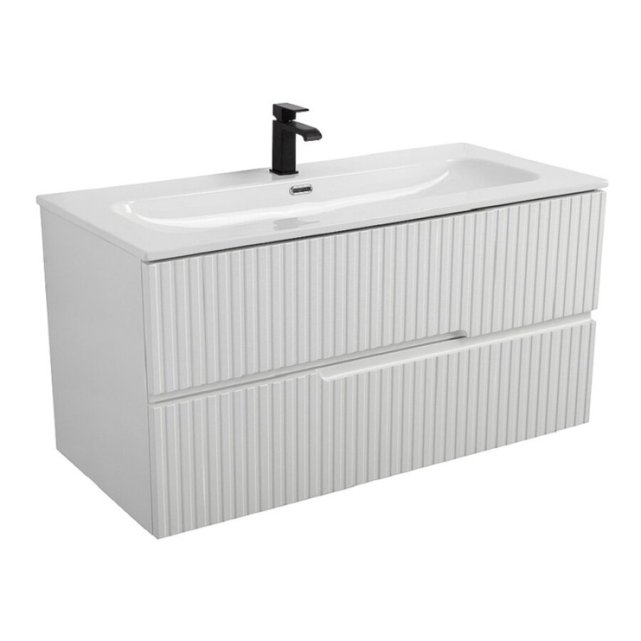 Тумба под раковину Cezares Duet-N-1000-2C-SO-BO, 100 см, подвесная, Bianco Opaco