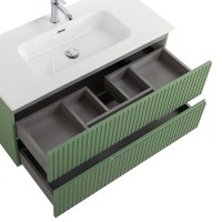 Тумба под раковину Cezares Duet-N-1000-2C-SO-PS-P, 100 см, подвесная, фисташковый софт