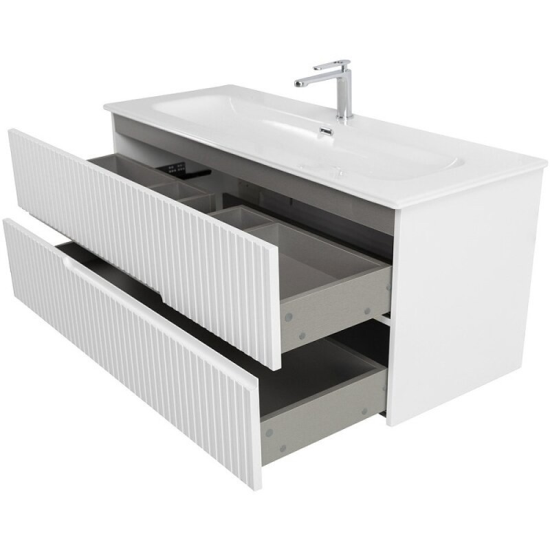 Тумба под раковину Cezares Duet-N-1200-2C-SO-BL, 120 см, подвесная, Bianco Lucido
