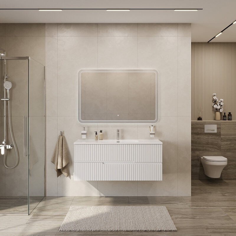 Тумба под раковину Cezares Duet-N-1200-2C-SO-BL, 120 см, подвесная, Bianco Lucido
