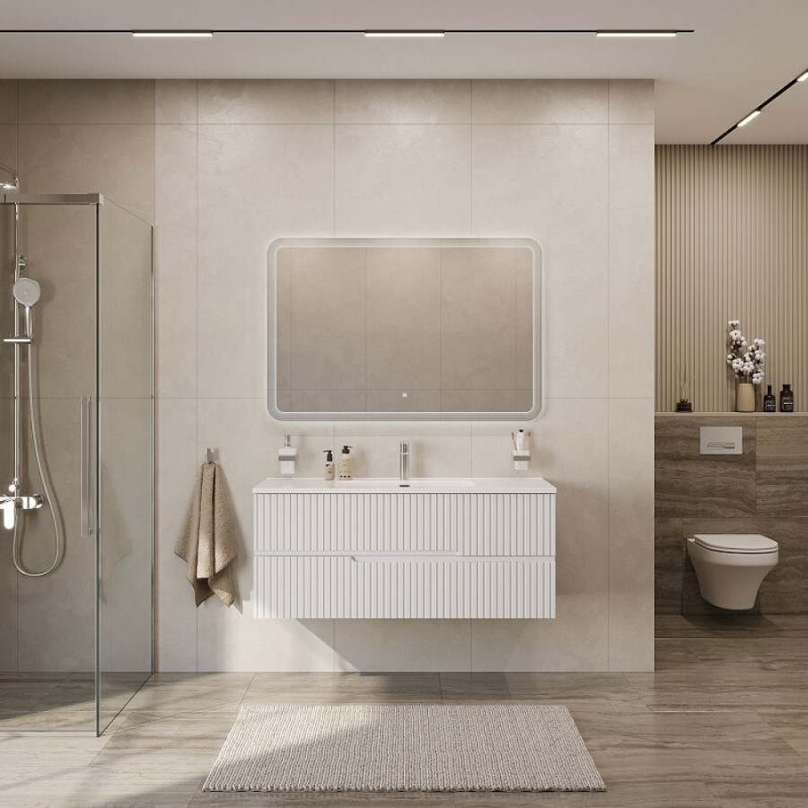 Тумба под раковину Cezares Duet-N-1200-2C-SO-BO, 120 см, подвесная, Bianco Opaco