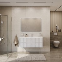Тумба под раковину Cezares Duet-N-1200-2C-SO-FBS-P, 120 см, подвесная, ясень белый софт
