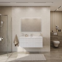 Тумба под раковину Cezares Duet-N-1200-2C-SO-FBS-P, 120 см, подвесная, ясень белый софт