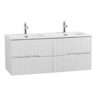 Тумба под раковину Cezares Duet-N-1200-4C-SO-2-BL, 120 см, подвесная, Bianco Lucido