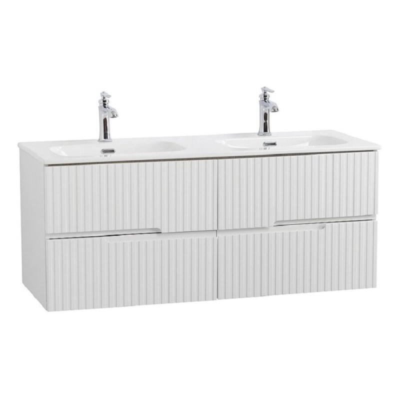Тумба под раковину Cezares Duet-N-1200-4C-SO-2-BL, 120 см, подвесная, Bianco Lucido