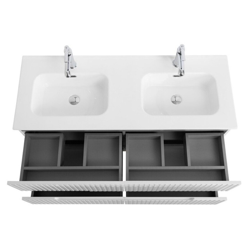 Тумба под раковину Cezares Duet-N-1200-4C-SO-2-BL, 120 см, подвесная, Bianco Lucido
