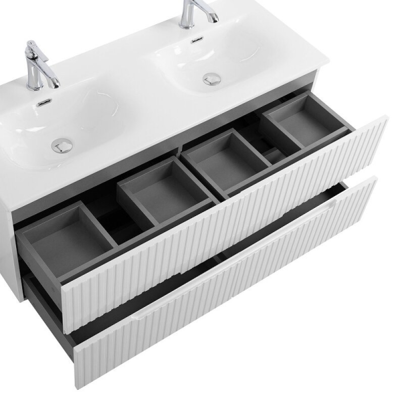 Тумба под раковину Cezares Duet-N-1200-4C-SO-2-BL, 120 см, подвесная, Bianco Lucido