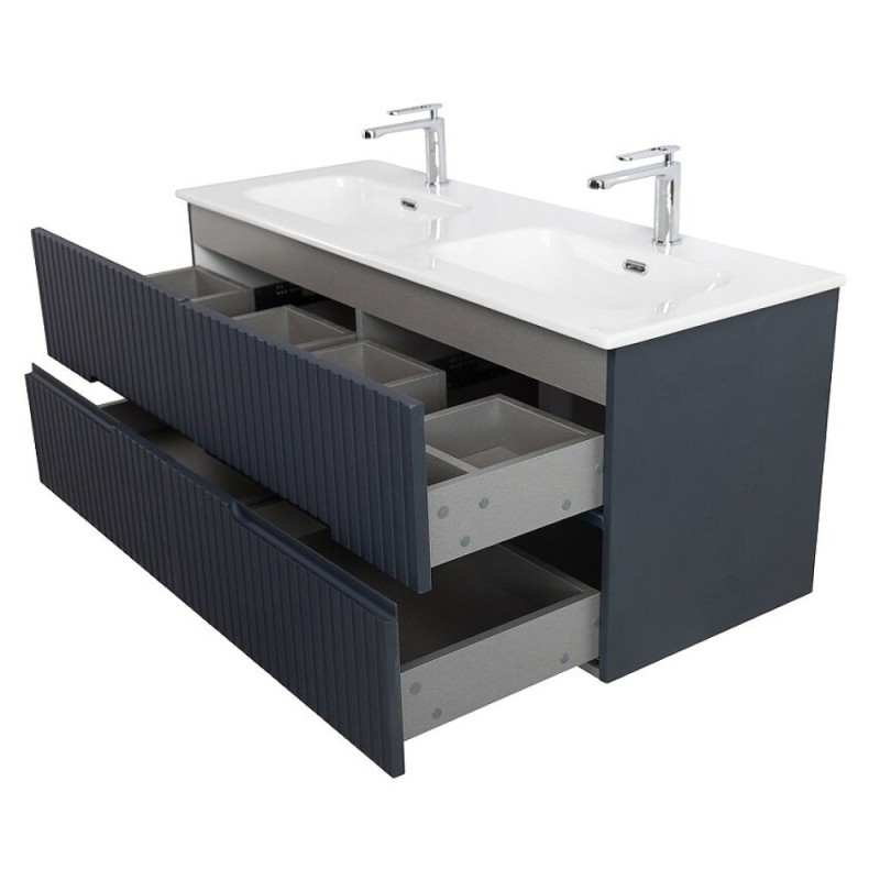 Тумба под раковину Cezares Duet-N-1200-4C-SO-2-GR-P, 120 см, подвесная, Grafito